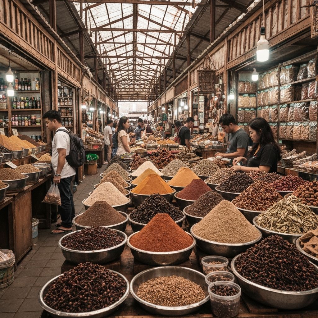 Traditional Indonesian spice market